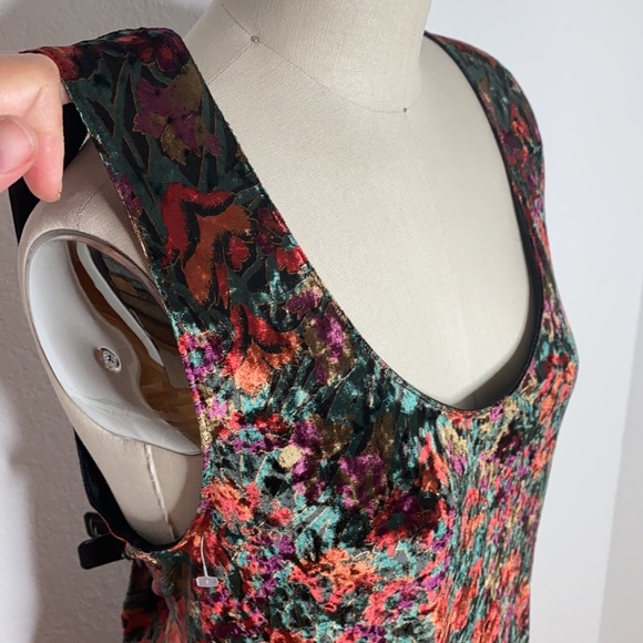 Grunge 90s velvet vintage retro floral fall boho - Picture 3 of 9